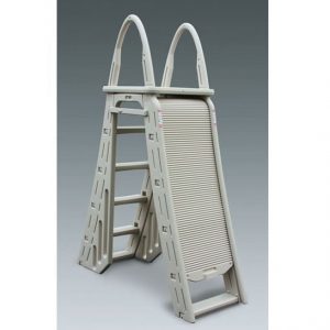 Confer A-Frame Roll-Guard Safety Ladder with Barrier